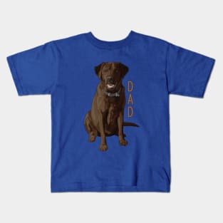 Lab Dad Chocolate Labrador Retriever Dog Lover Kids T-Shirt